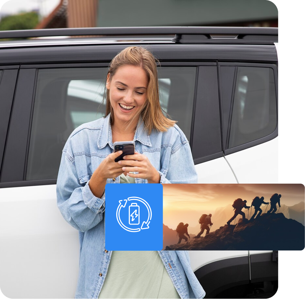 Woman with EV Charging